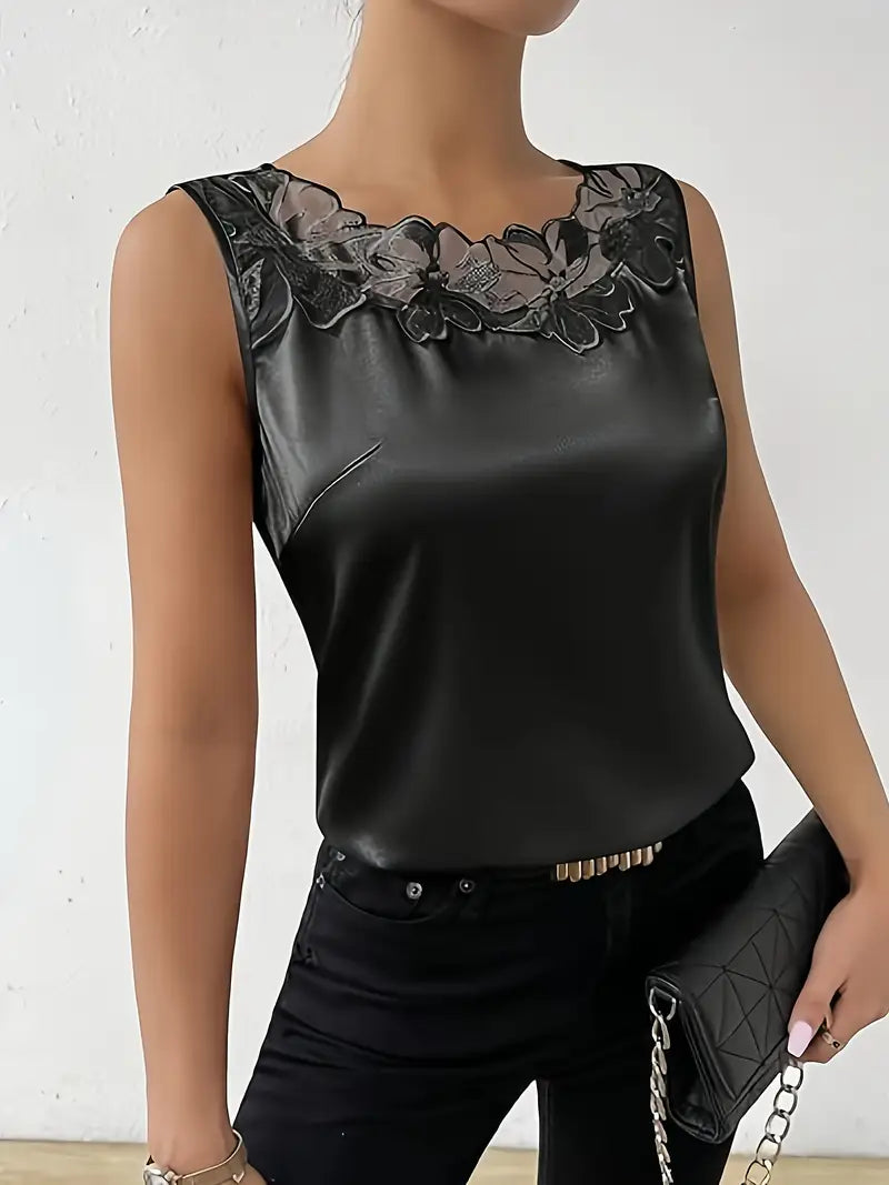 WW | Satin Bluse Mit Blumendetail Für Damen