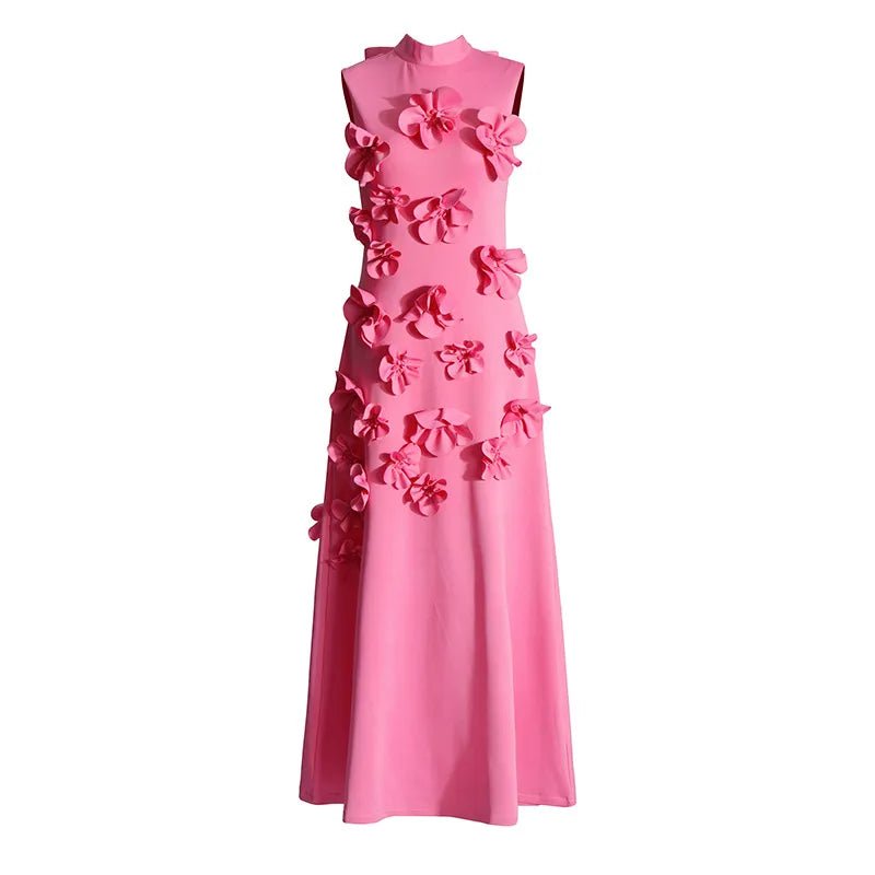 WW | Langes Rosa Kleid Mit Blumen