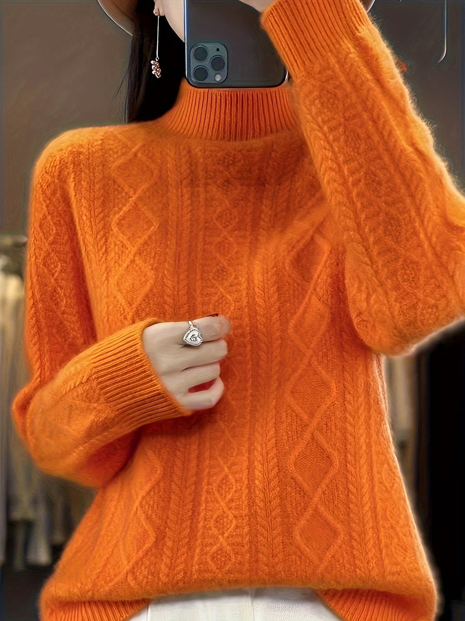 WW |  Wollstrickpullover mit gemütlichen langen Ärmeln Pullover Damen - Perfekt für Freizeitkleidung