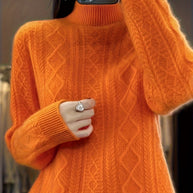 WW |  Wollstrickpullover mit gemütlichen langen Ärmeln Pullover Damen - Perfekt für Freizeitkleidung