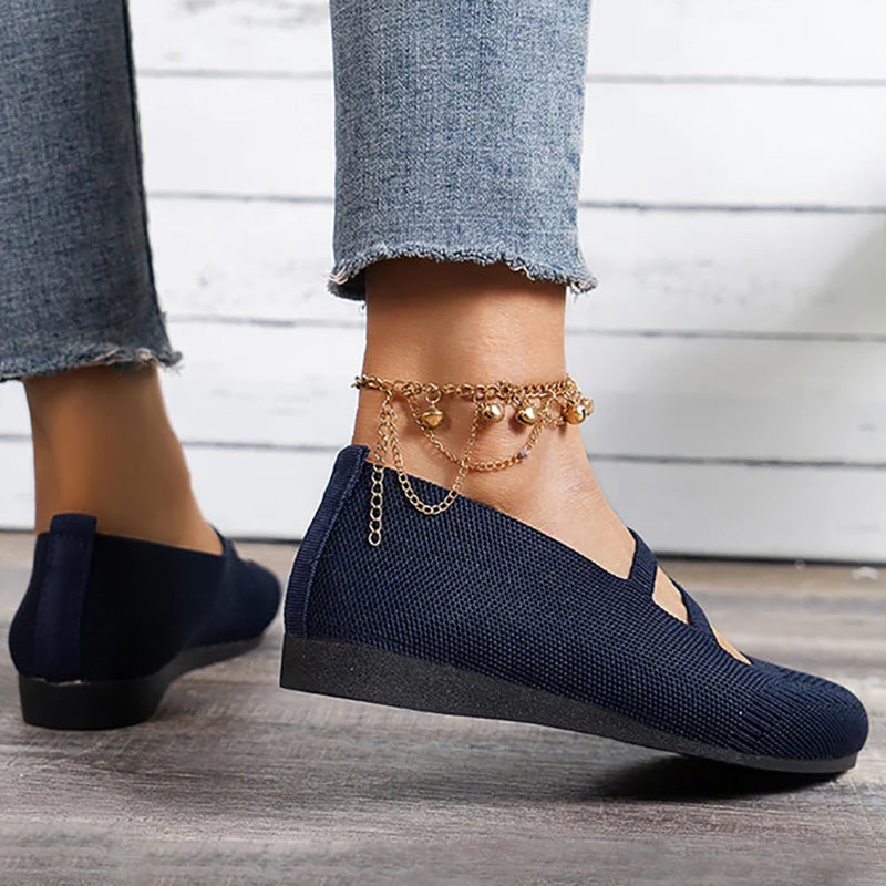 WW | Flache Slipper Mit Riemen Über Dem Spann Und Flacher Sohle Für Damen