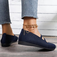 WW | Flache Slipper Mit Riemen Über Dem Spann Und Flacher Sohle Für Damen