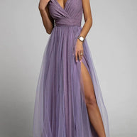 WW | It'S My Day Light Tulle Schlitz Maxi Kleid