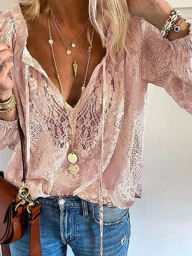 WW | Bluse Mit Spitzendetails