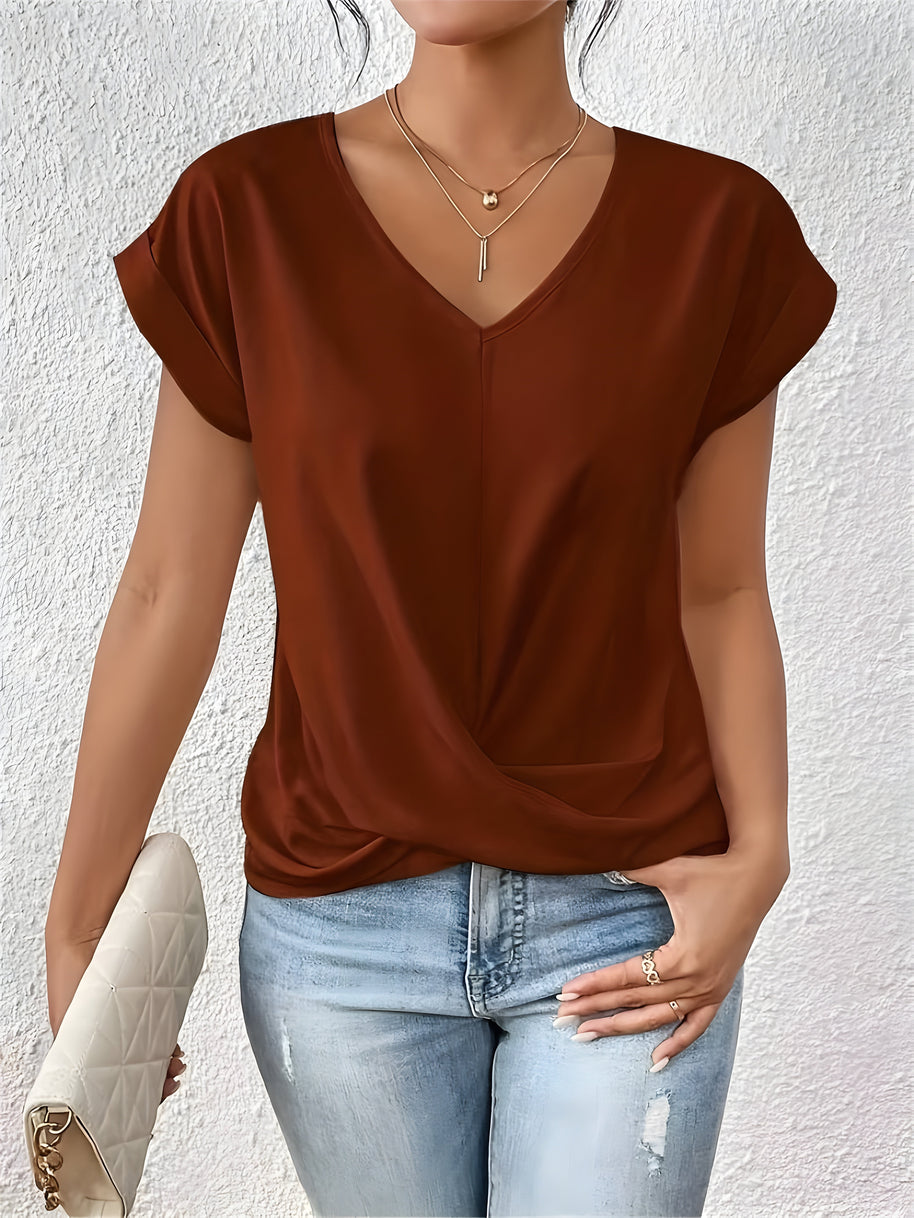 WW | Lässiges T-Shirt Mit V-Ausschnitt