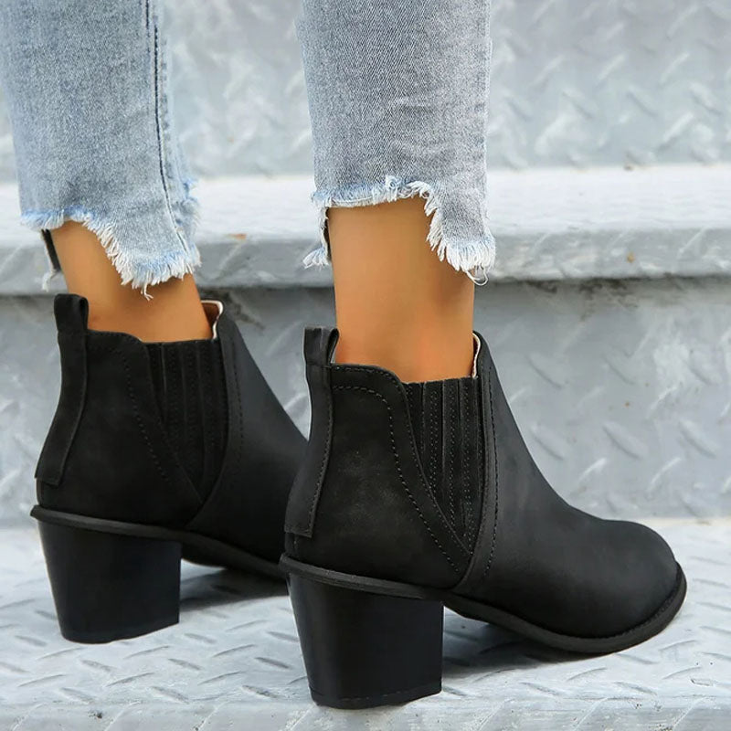 WW | Vintage Stiefeletten Mit Klobigem Absatz