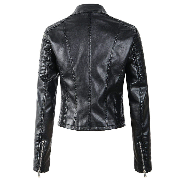 W&W Mode - Revers Reißverschluss Slim Fit Lederjacke