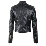 WW - Revers Reißverschluss Slim Fit Lederjacke