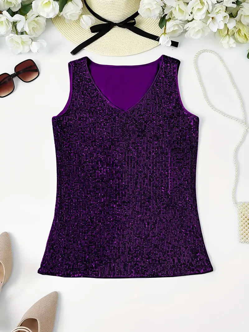 WW | Elegantes Ärmelloses Top mit Pailletten