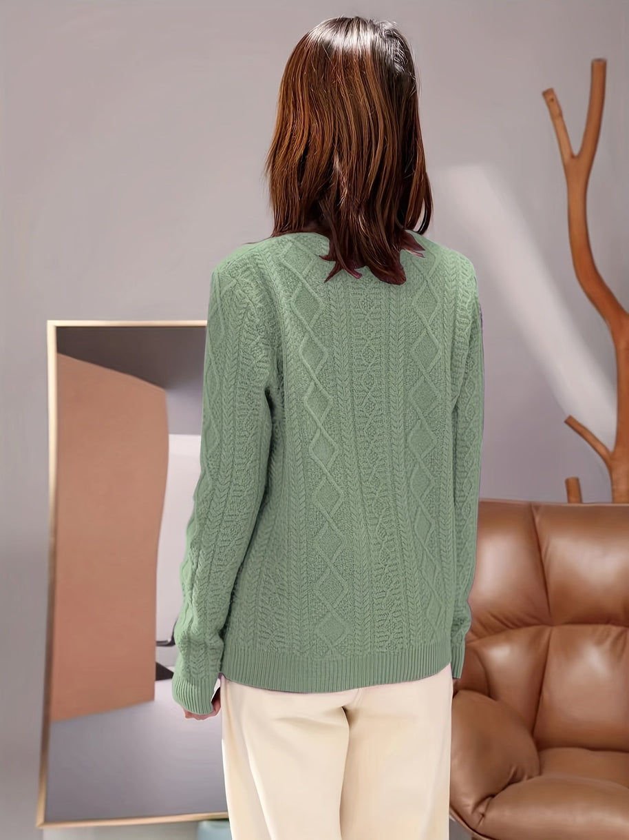 WW |  Wollstrickpullover mit gemütlichen langen Ärmeln Pullover Damen - Perfekt für Freizeitkleidung
