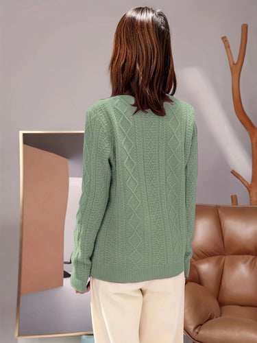 WW |  Wollstrickpullover mit gemütlichen langen Ärmeln Pullover Damen - Perfekt für Freizeitkleidung