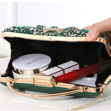 WW metallische handgefertigte Diamant-inlay-Abendtasche