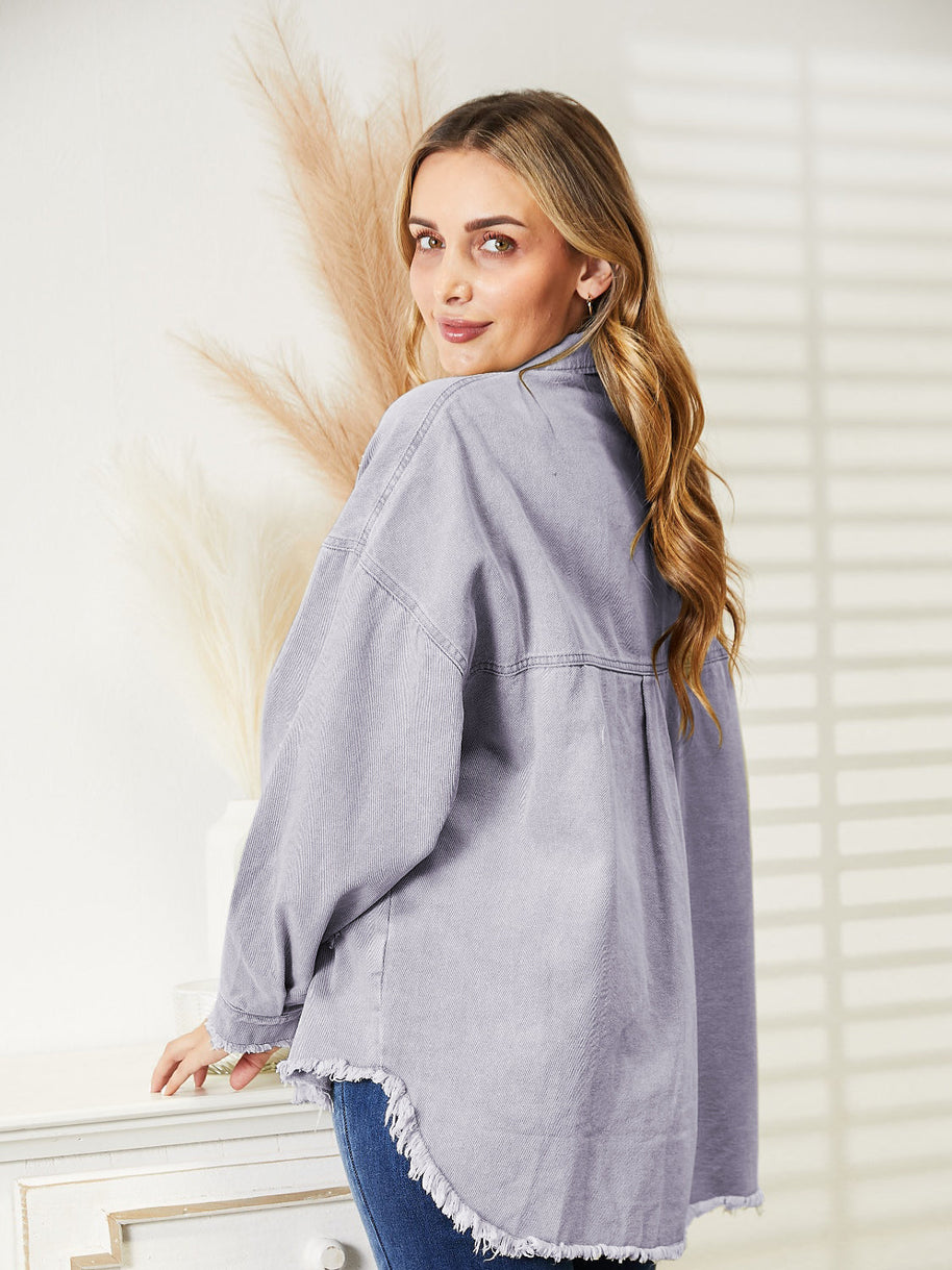 WW | Zerrissene Rohsaum-Denimjacke