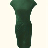 WW | Stilvolles Schmales Kleid Mit Rundhalsausschnitt