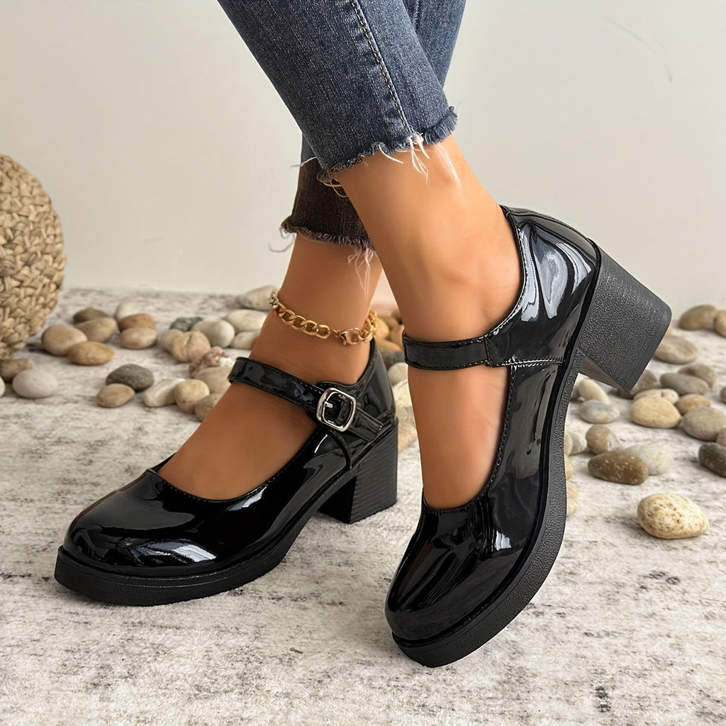 WW | Elegante Mary Jane Pumps Mit Bequemem Blockabsatz