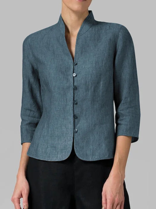 WW | Stylische Bluse Mit Stehkragen Für Damen