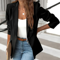 WW | Stilvolle Herbst Klassische Business Blazer mit Seitentaschen für Frauen