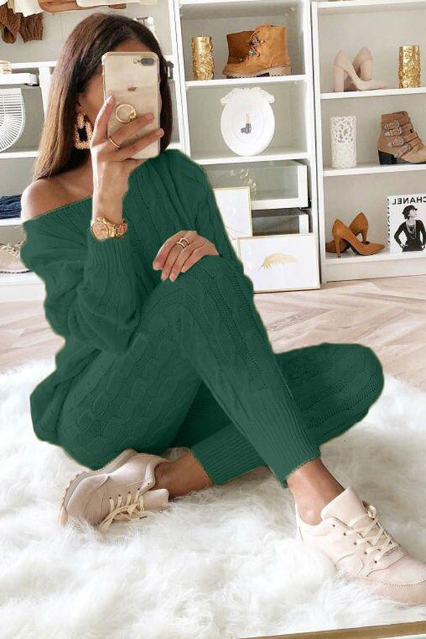WW | Elevated Comfort Kabelpullover und Slim Fit Hosen Set