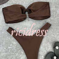 WW Bandeau-Bikini mit Ringausschnitt