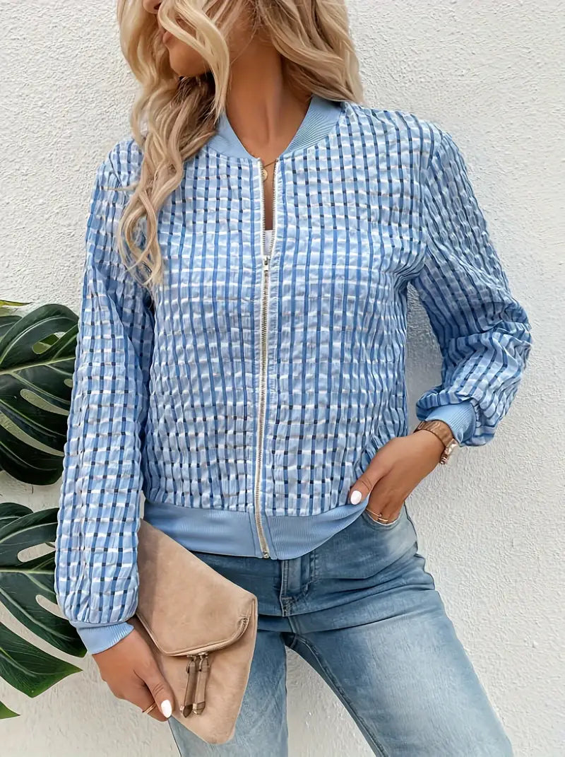 WW | Karierte Jacke mit Reißverschluss – Vielseitig und Stylisch