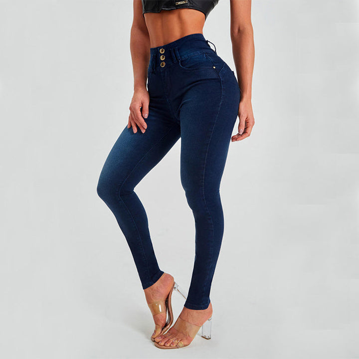 W&W Mode hohe Taille Enge Stretch-Form und Hüft lifting Jeans