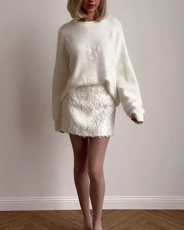 WW | Bestickte Blumenpullover