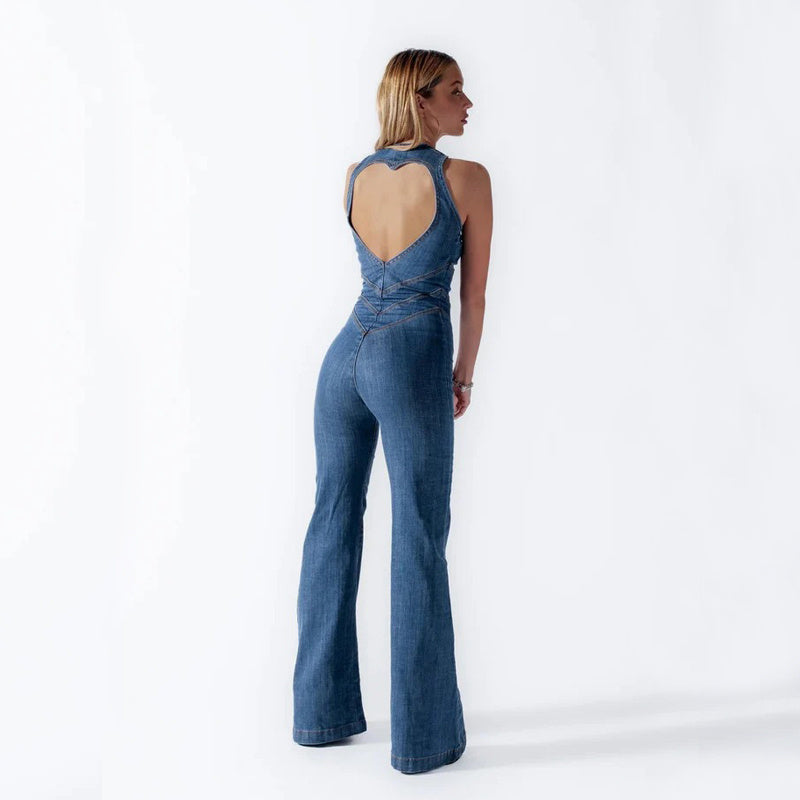 W&W Mode | Denim-Overall mit Reißverschlussdetail für Damen