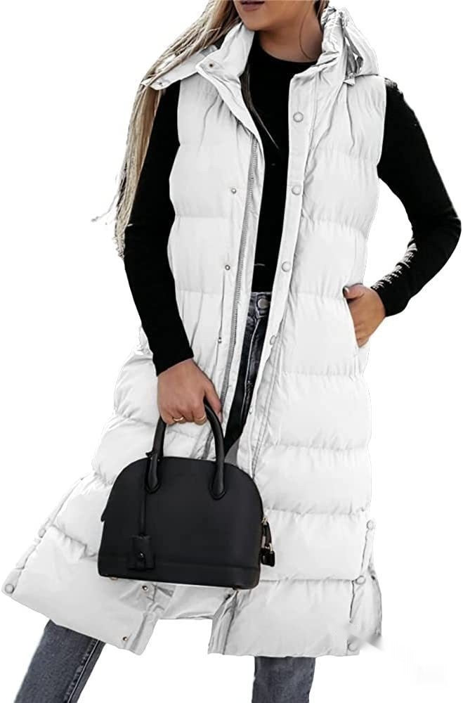 W&W Mode | Ärmellose, Lässige Steppjacke Mit Kapuze Und Reißverschluss