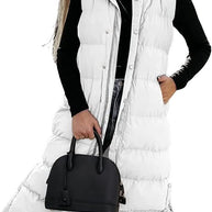 WW | Ärmellose, Lässige Steppjacke Mit Kapuze Und Reißverschluss