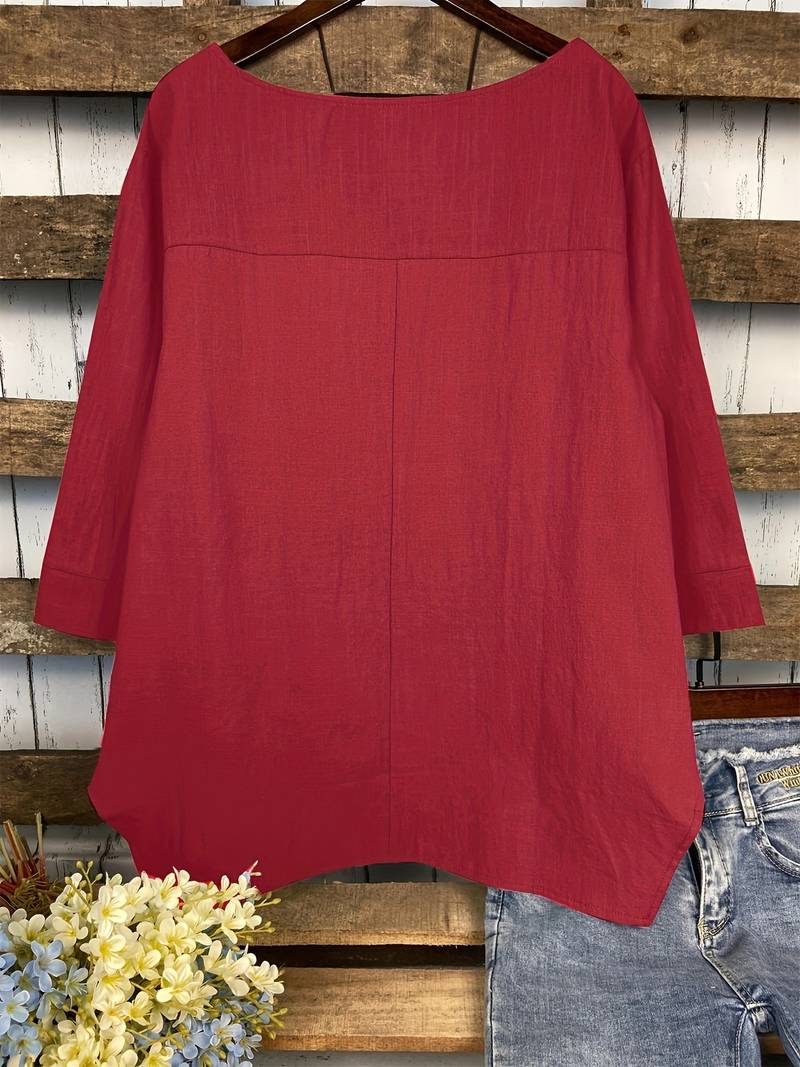 WW | Freizeitbluse mit Rundhalsausschnitt für Den Frühling