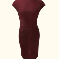 WW | Einfarbiges Rundhalskleid mit Rundhalsausschnitt