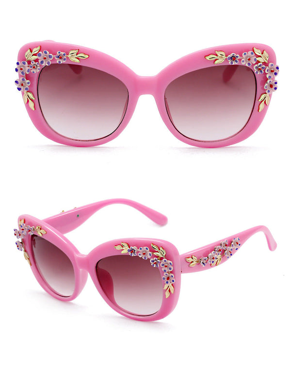 WW | Exquisite Damen Sonnenbrille Mit Blumenmuster