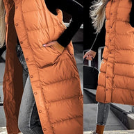 WW | Ärmellose, Lässige Steppjacke Mit Kapuze Und Reißverschluss