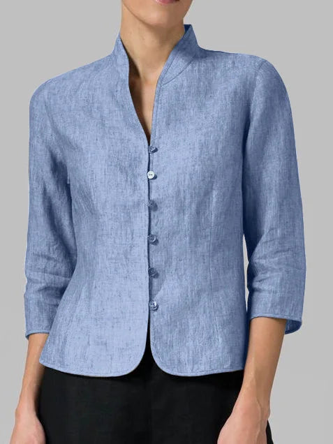 WW | Stylische Bluse Mit Stehkragen Für Damen