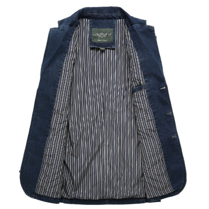 W&W Mode | Herren Denim Baumwolle Blazerjacke