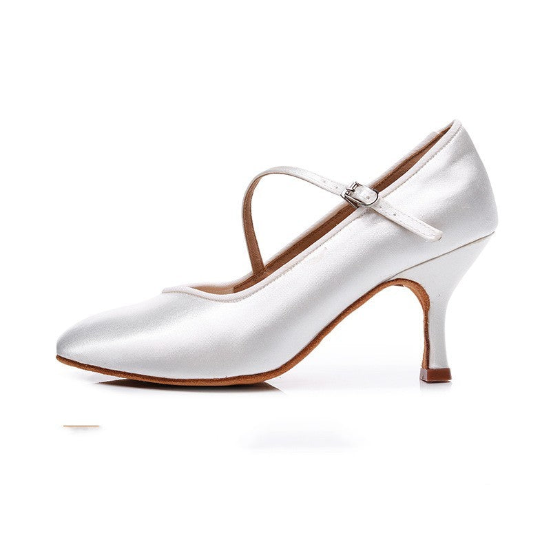 WW | Satin Helle Haut Damen Moderne Weiche Sohle Schuhe
