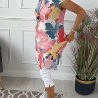 WW | Sommerkleid mit Asymmetrischem Schnitt und Hohem Schlitz