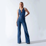 WW | Denim-Overall mit Reißverschlussdetail für Damen