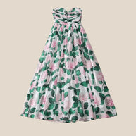WW | Trägerloses Maxikleid mit Blumenmuster und gerafftem Oberteil
