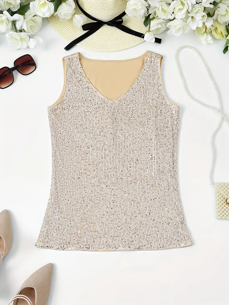 WW | Elegantes Ärmelloses Top mit Pailletten