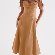 WW - Midikleid mit tailliertem Oberteil und ausgestelltem Rock | Minikleid mit Spaghettiträgern