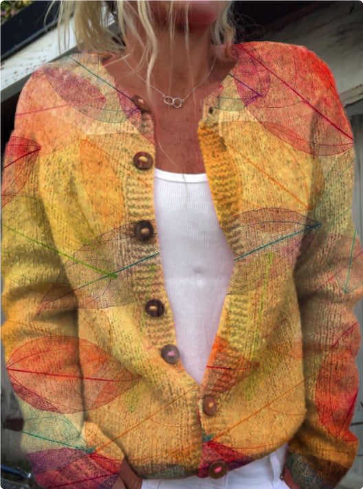 WW | 3D Digital Gedruckte Strickjacke für Damen