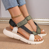 WW | Damen Sandalen: Farbblock, Rutschfest, Elegant, Leicht, Outdoor, Sommer