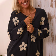 WW | Strick-Cardigan mit Blumenmuster Für Frauen