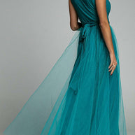 WW | It'S My Day Light Tulle Schlitz Maxi Kleid