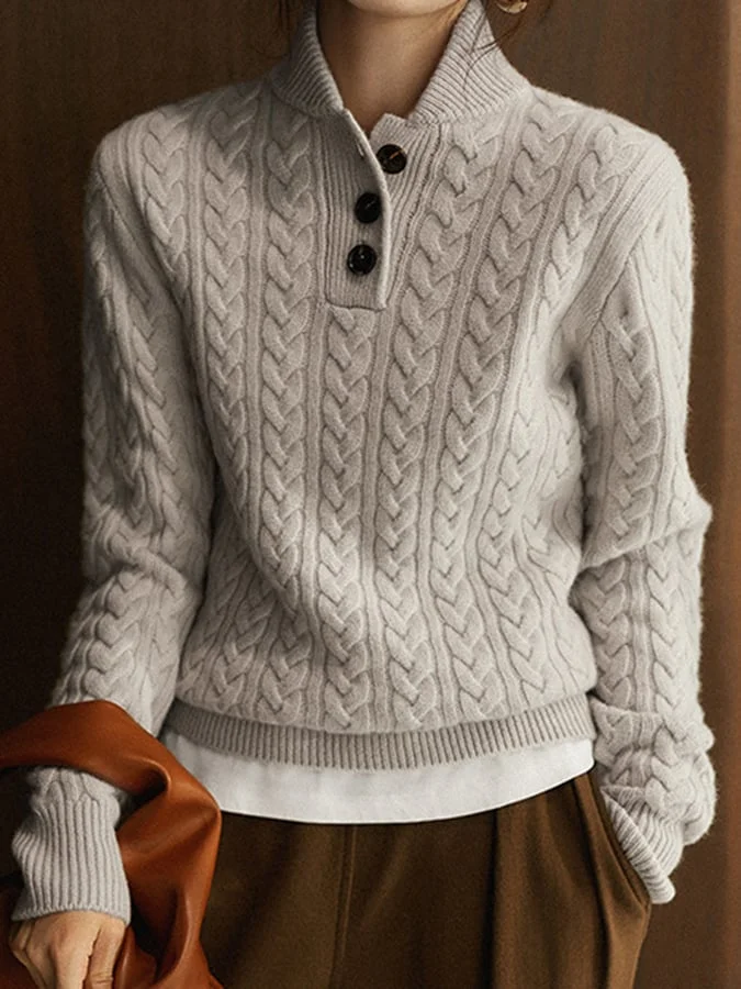WW | Kabelgestrickter Winterpullover Für Damen