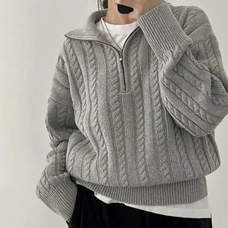 WW | Pullover mit Reißverschluss Damen Gerippter Strick, Kurze Passform