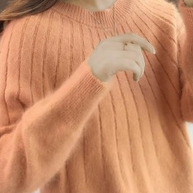 Flauschiger Kaschmirmischung gestrickter Pullover