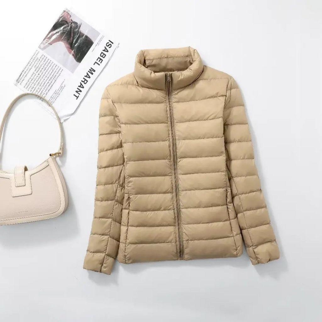 WW | Weiße Leichte Schlanke Bequeme Gepolsterte Jacke
