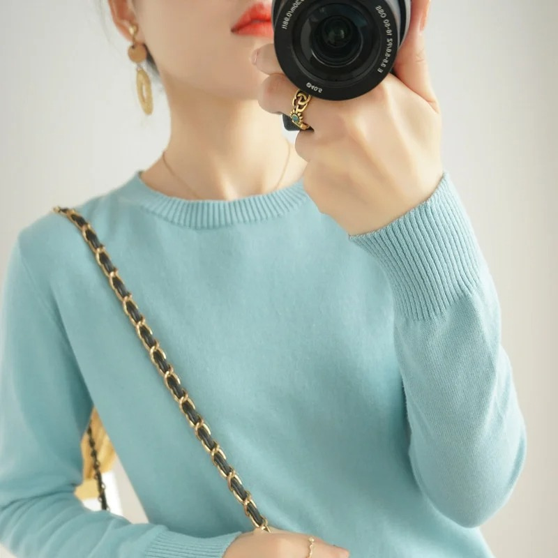 W&W Mode | Cashmere Pullover Damen Klassischer Rundhals, Weich & Atmungsaktiv